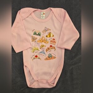 Adorable Pink Bodysuit with Crown Designs